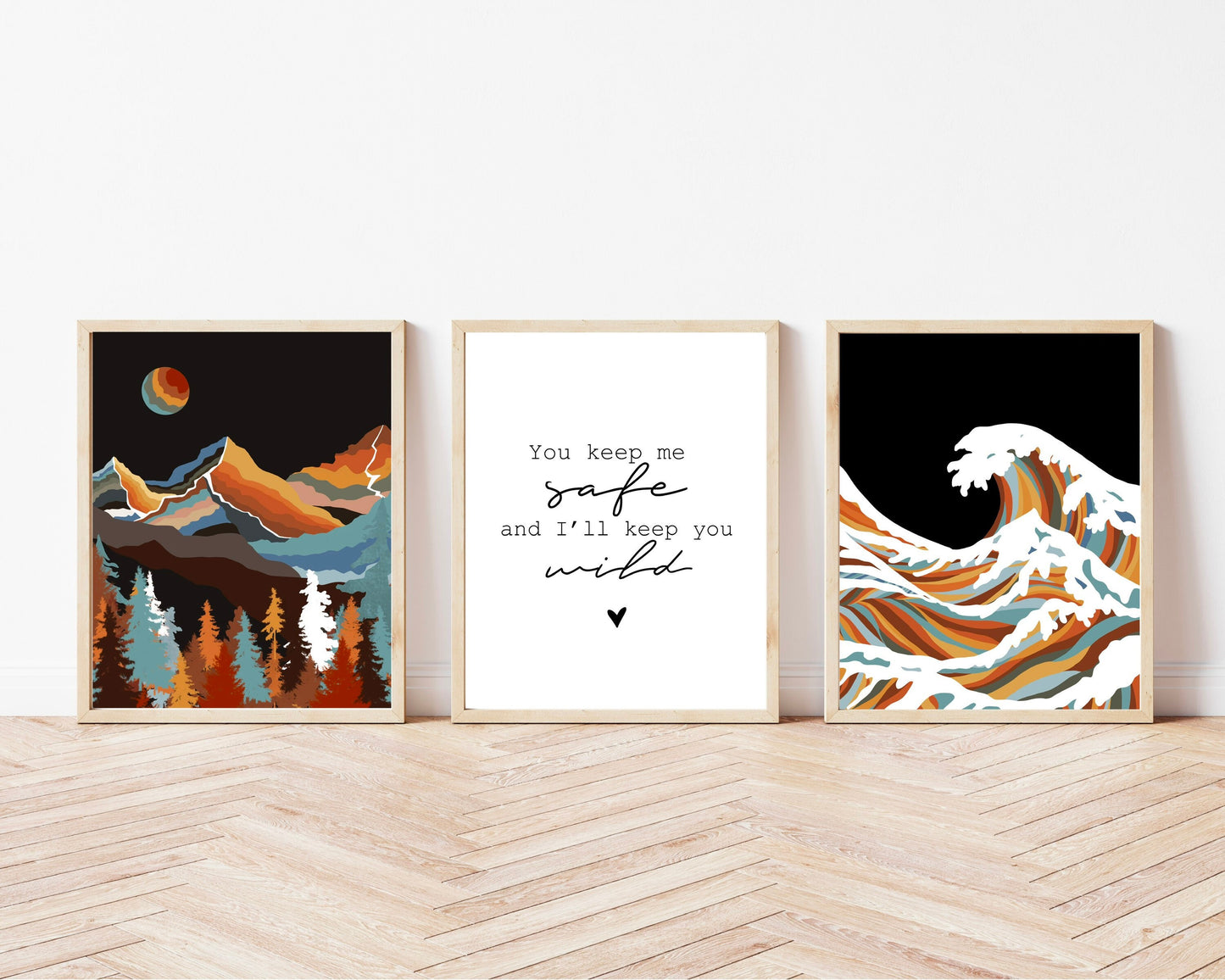 Mountain Ocean Boho Prints
