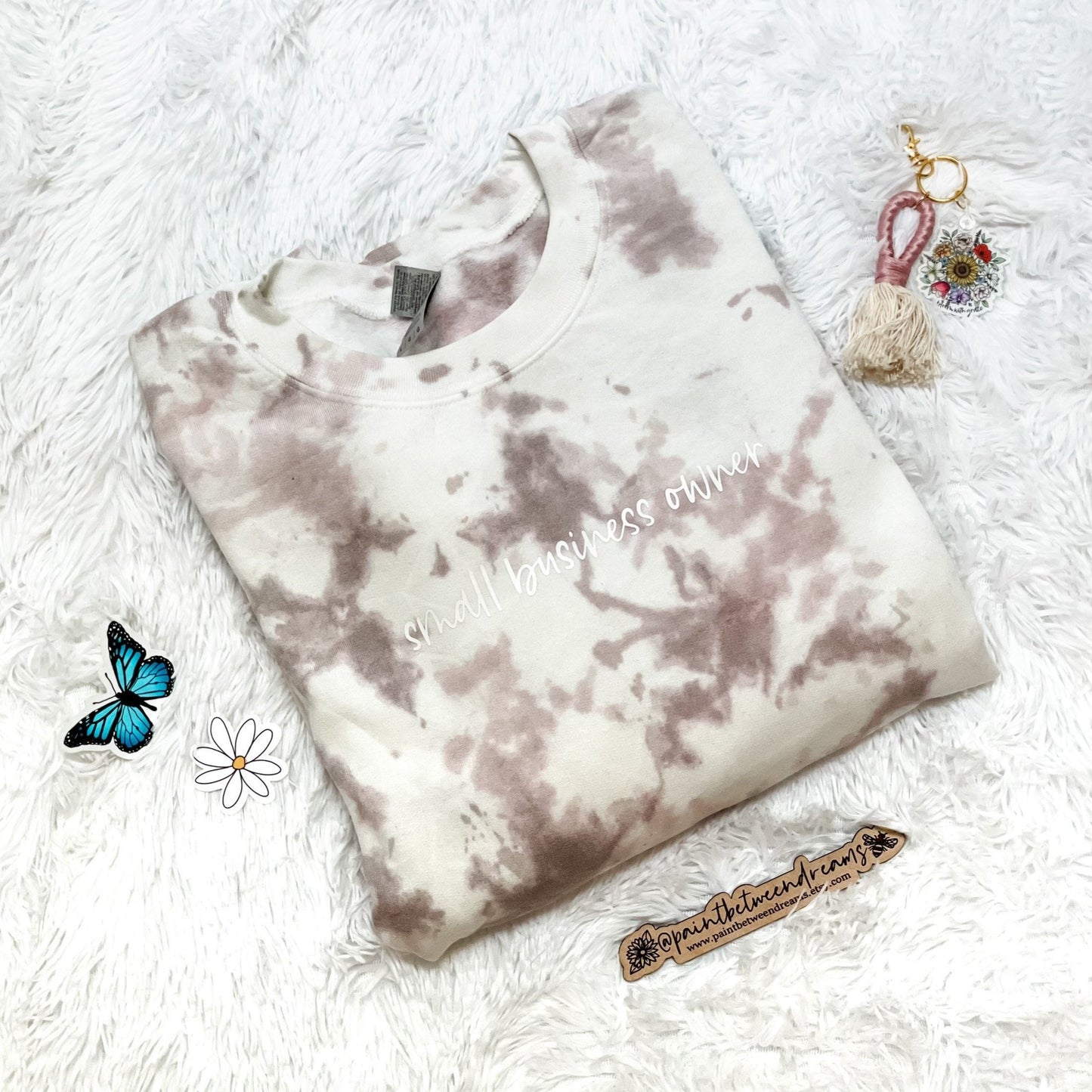 Taupe Tie Dye Small Business Owner Sweatshirt (Made to Order)