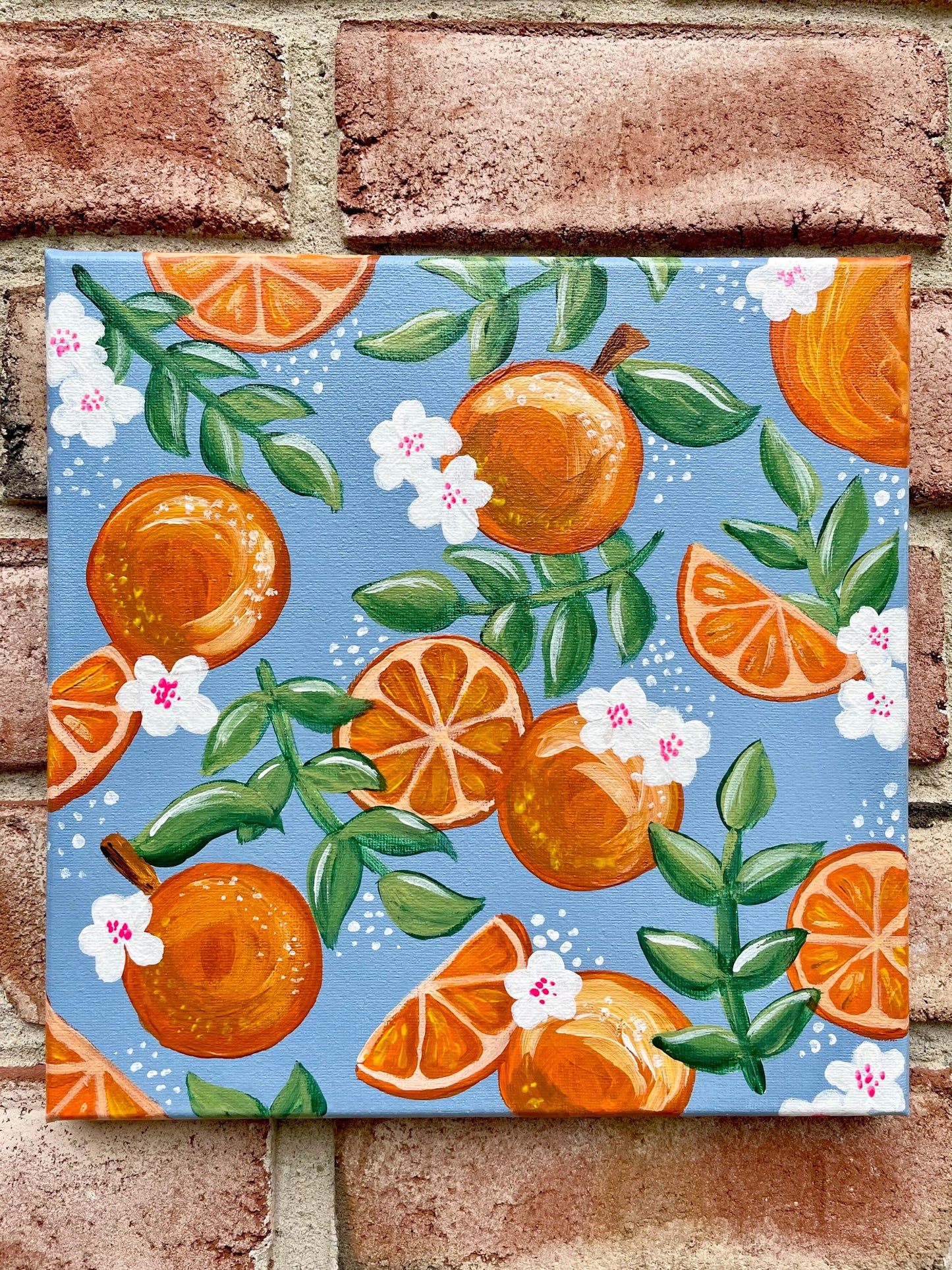 ORIGINAL 10 x 10 Orange Blossom Acrylic Art