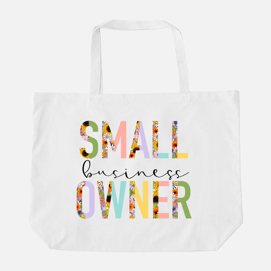 Floral Small Business Owner Oversized Tote